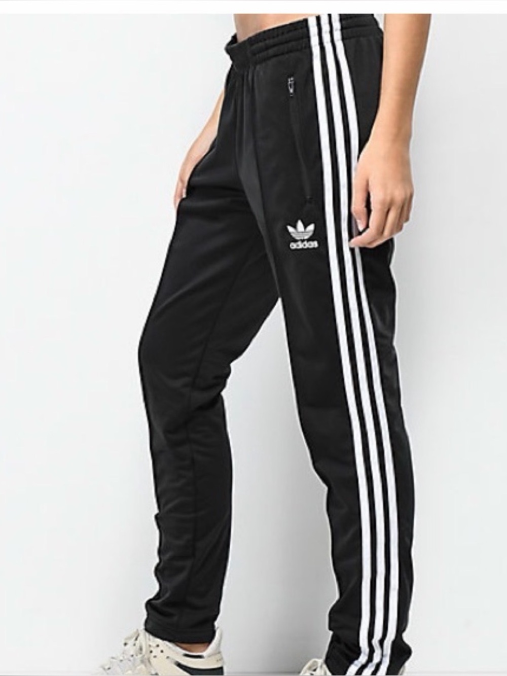 adidas Black Jogger Pants with White Triple Stripes